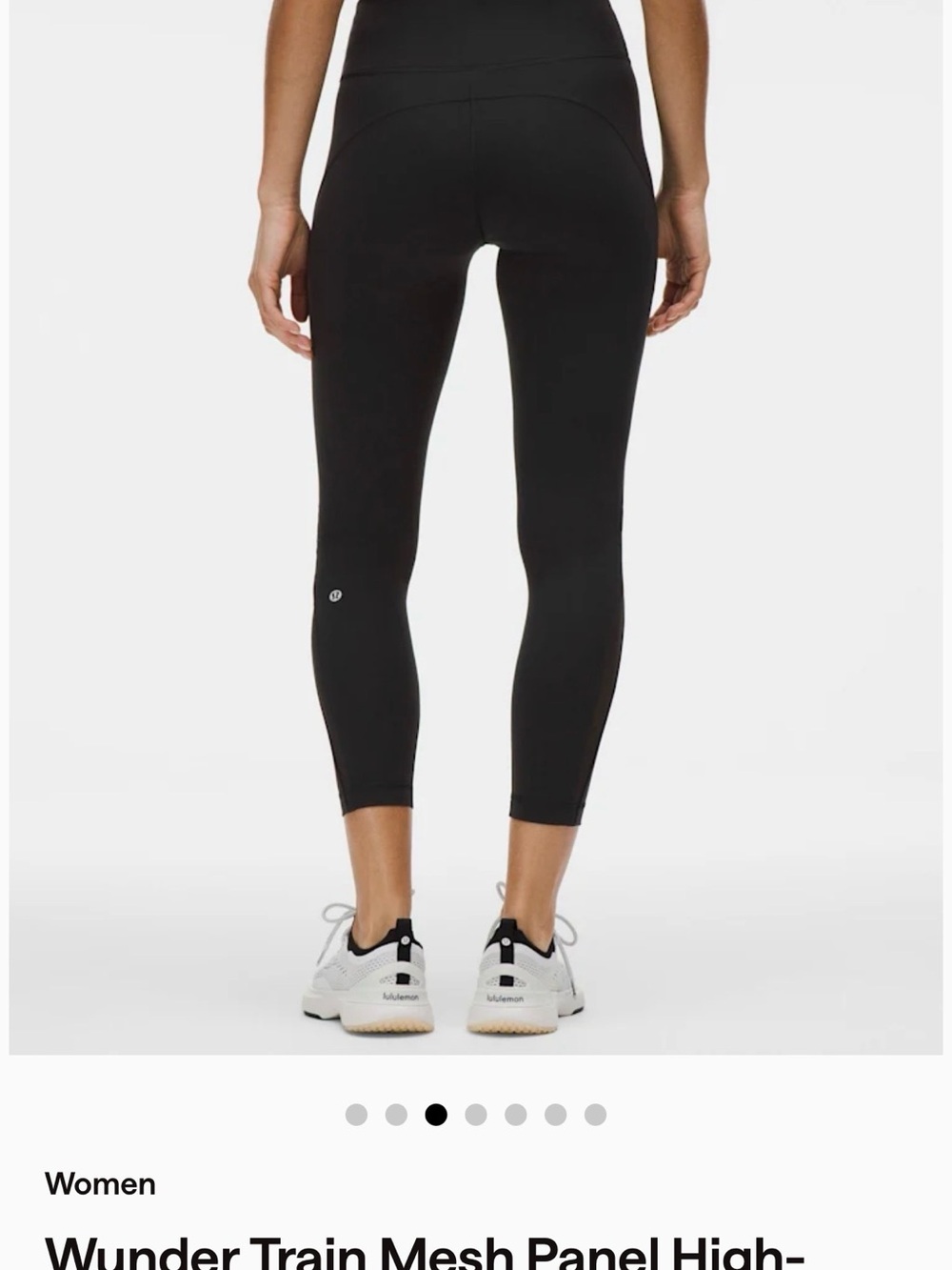 lululemon athletica Wunder Train Mesh Panel High-Rise 7/8 Leggings - Black 25”